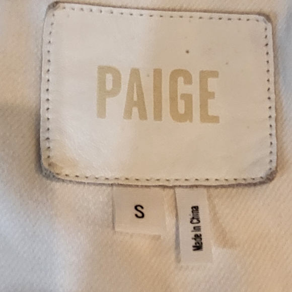 PAIGE White Distressed Jean Jacket Size Small - Picture 6 of 9